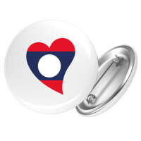 Button Laos Flagge Herz Anstecker