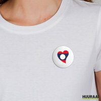 Button Laos Flagge Herz Anstecker