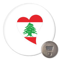 Magnet Libanon Flagge Herz 59mm Kühlschrankmagnet...
