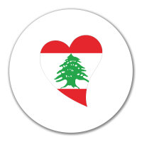Aufkleber Libanon Flagge Herz 10cm Sticker