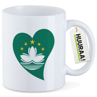 Kaffeetasse Macau Flagge Herz 330ml