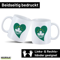 Kaffeetasse Macau Flagge Herz 330ml
