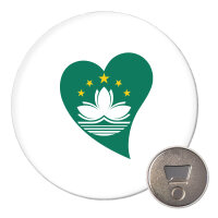 Magnet Macau Flagge Herz 59mm Kühlschrankmagnet...