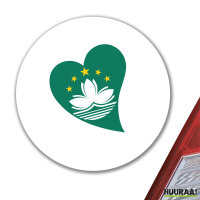 Aufkleber Macau Flagge Herz 10cm Sticker