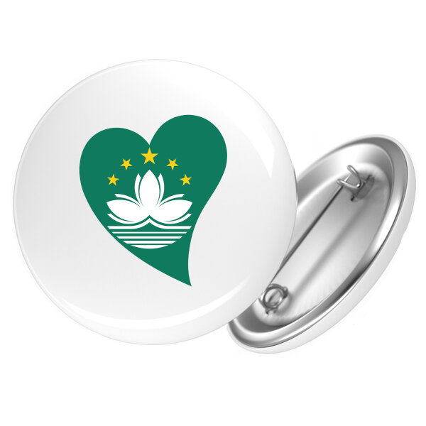 Button Macau Flagge Herz Anstecker