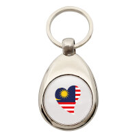 Schlüsselanhänger Malaysia Flagge Herz