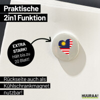 Magnet Malaysia Flagge Herz 59mm Kühlschrankmagnet Flaschenöffner