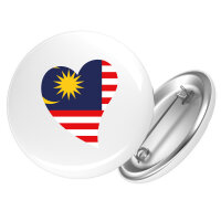 Button Malaysia Flagge Herz Anstecker