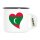 Emaille Tasse Malediven Flagge Herz 300ml Vintage