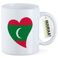 Kaffeetasse Malediven Flagge Herz 330ml