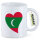 Kaffeetasse Malediven Flagge Herz 330ml