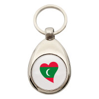 Schlüsselanhänger Malediven Flagge Herz