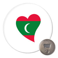 Magnet Malediven Flagge Herz 59mm Kühlschrankmagnet...