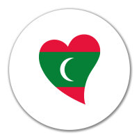 Aufkleber Malediven Flagge Herz 10cm Sticker