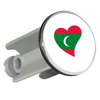 Waschbeckenstöpsel Malediven Flagge Herz 4cm...