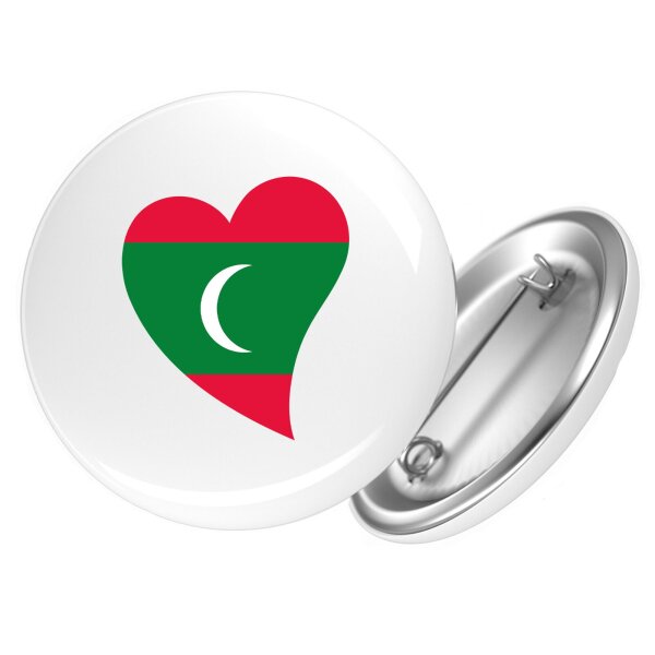 Button Malediven Flagge Herz