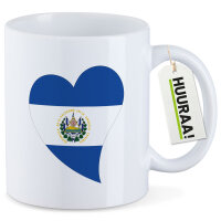 Kaffeetasse El Salvador Flagge Herz 330ml