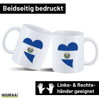 Kaffeetasse El Salvador Flagge Herz 330ml
