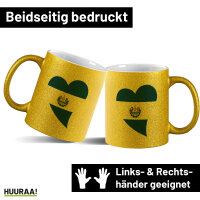 Glitzertasse El Salvador Flagge Herz 330ml