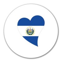 Aufkleber El Salvador Flagge Herz 10cm rund
