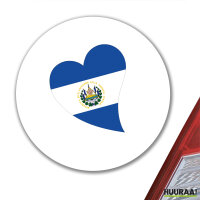 Aufkleber El Salvador Flagge Herz 10cm Sticker