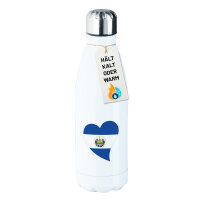 Edelstahl-Trinkflasche El Salvador Flagge Herz 500ml...