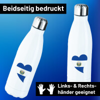 Edelstahl-Trinkflasche El Salvador Flagge Herz 500ml...