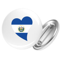 Button El Salvador Flagge Herz Anstecker