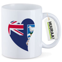 Kaffeetasse Falklandinseln Flagge Herz 330ml