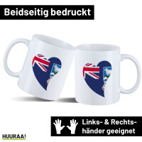 Kaffeetasse Falklandinseln Flagge Herz 330ml