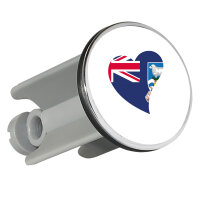 Waschbeckenstöpsel Falklandinseln Flagge Herz 4cm...