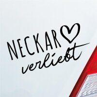 Autoaufkleber Neckar verliebt  ca. 19x9cm
