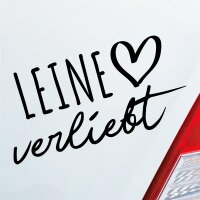 Autoaufkleber Leine verliebt  ca. 19x10cm