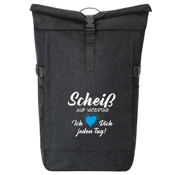 Kurierrucksack Scheiß auf Vatertag liebe dich jeden Tag 30-44 Liter Black Melange