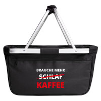 Einkaufskorb faltbar Brauche mehr Schlaf Kaffee 20 Liter...