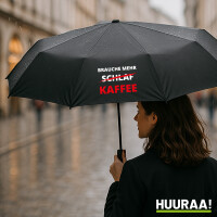 Regenschirm Brauche mehr Schlaf Kaffee 98cm Schwarz