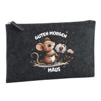 Kulturbeutel Guten Morgen Maus 1 Liter Charcoal
