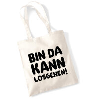 Jutebeutel Bin da  kann losgehen 10 Liter