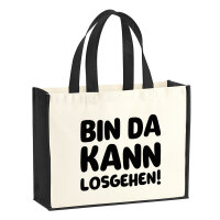 Jutetasche Bin da  kann losgehen 21 Liter Black