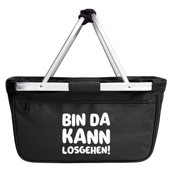 Einkaufskorb faltbar Bin da  kann losgehen 20 Liter Black