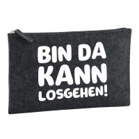 Kulturbeutel Bin da  kann losgehen 1 Liter Charcoal