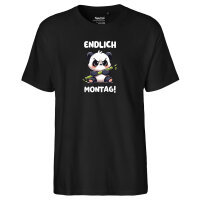 Herren T-Shirt Endlich Montag grimmiger Panda