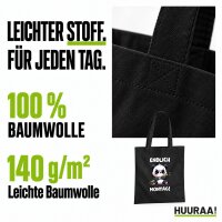 Jutebeutel Endlich Montag grimmiger Panda 10 Liter