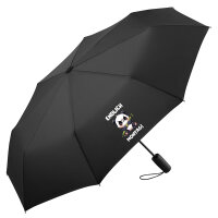 Regenschirm Endlich Montag grimmiger Panda 98cm Schwarz