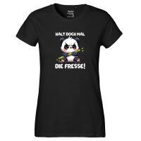 Damen T-Shirt Halt die Fresse grimmiger Panda