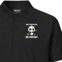 Herren Polo Shirt Halt die Fresse grimmiger Panda