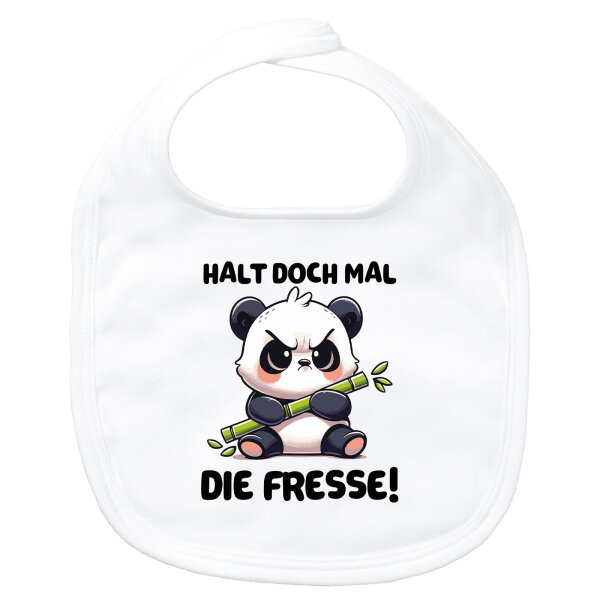 Baby Lätzchen Halt die Fresse grimmiger Panda Klettverschluss