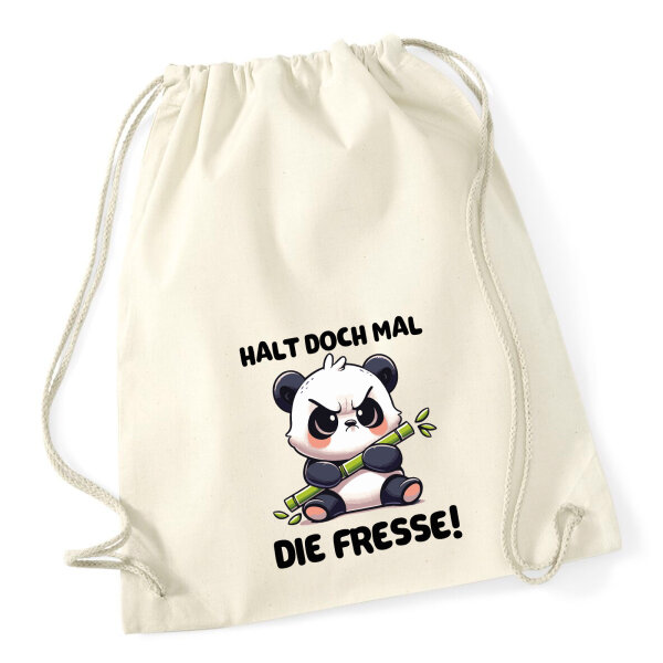 Turnbeutel Halt die Fresse grimmiger Panda 12 Liter