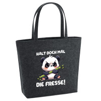 Filz Shopper Halt die Fresse grimmiger Panda 22 Liter