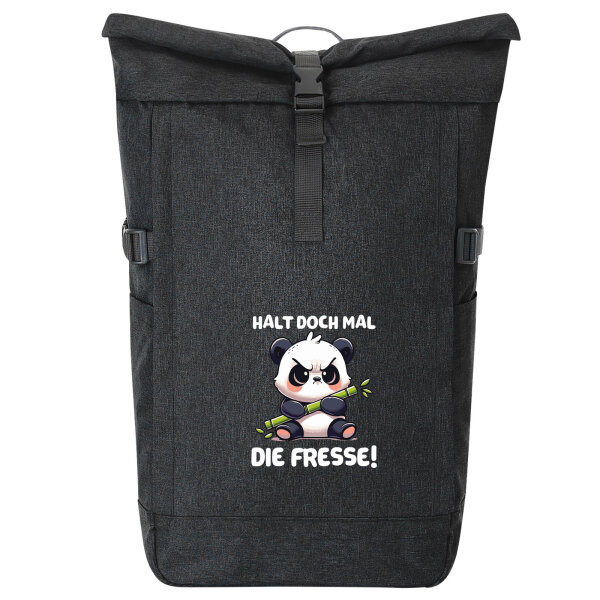 Kurierrucksack Halt die Fresse grimmiger Panda 30-44 Liter Black Melange